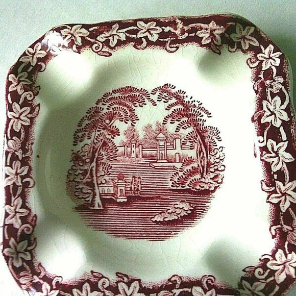 Ashtray Square Mason's Ash Tray Vintage Smokers Crafted Vista Ironstone English - Picture 13 of 16
